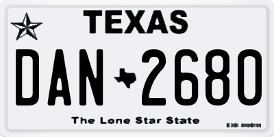 TX license plate DAN2680