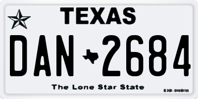 TX license plate DAN2684