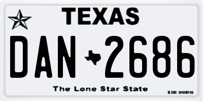 TX license plate DAN2686