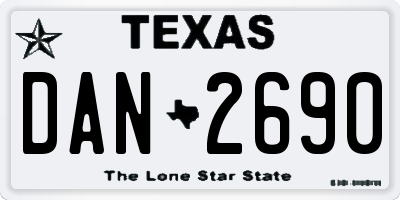TX license plate DAN2690