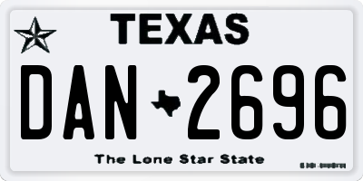 TX license plate DAN2696
