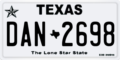 TX license plate DAN2698
