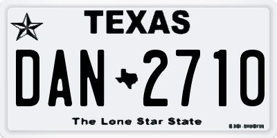 TX license plate DAN2710