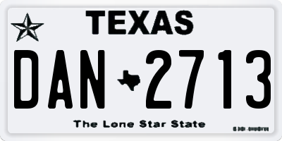 TX license plate DAN2713