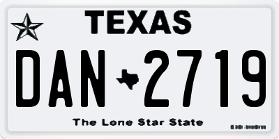 TX license plate DAN2719