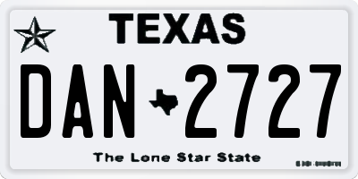 TX license plate DAN2727