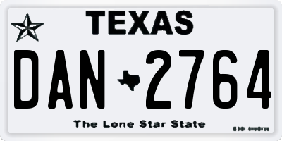 TX license plate DAN2764