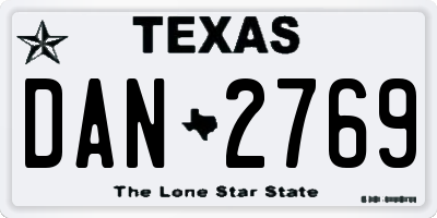 TX license plate DAN2769