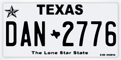 TX license plate DAN2776