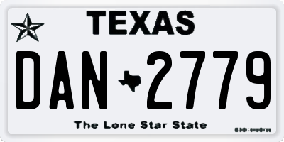 TX license plate DAN2779