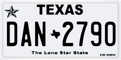 TX license plate DAN2790