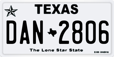 TX license plate DAN2806