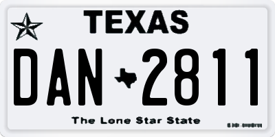 TX license plate DAN2811