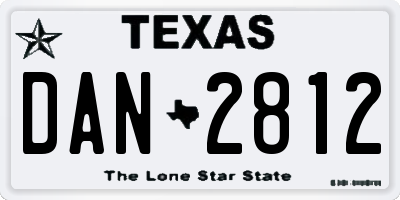 TX license plate DAN2812