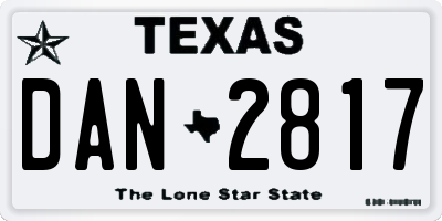 TX license plate DAN2817