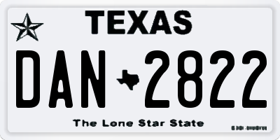 TX license plate DAN2822