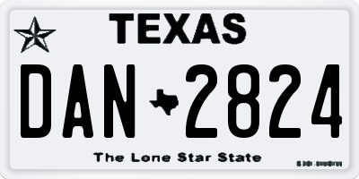 TX license plate DAN2824