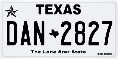 TX license plate DAN2827