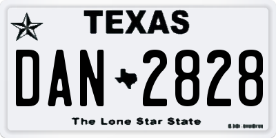 TX license plate DAN2828