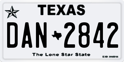 TX license plate DAN2842