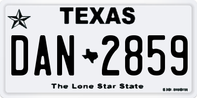TX license plate DAN2859