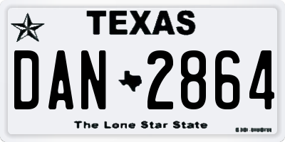 TX license plate DAN2864