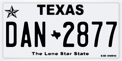 TX license plate DAN2877
