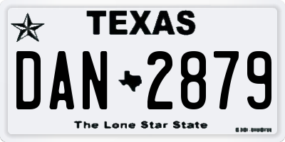 TX license plate DAN2879