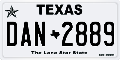 TX license plate DAN2889