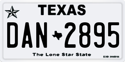TX license plate DAN2895