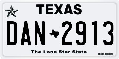 TX license plate DAN2913