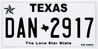 TX license plate DAN2917