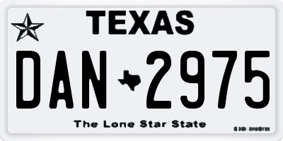 TX license plate DAN2975
