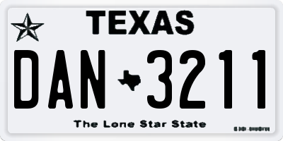 TX license plate DAN3211