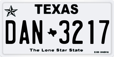 TX license plate DAN3217