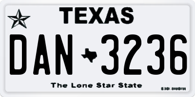TX license plate DAN3236