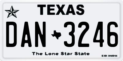 TX license plate DAN3246