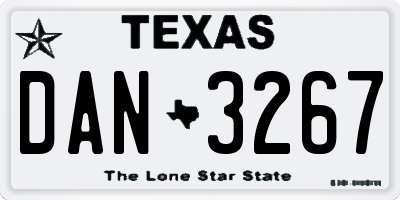 TX license plate DAN3267