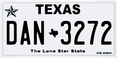 TX license plate DAN3272