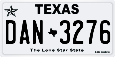 TX license plate DAN3276