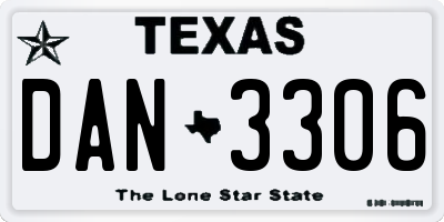 TX license plate DAN3306
