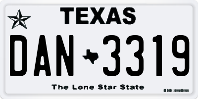 TX license plate DAN3319