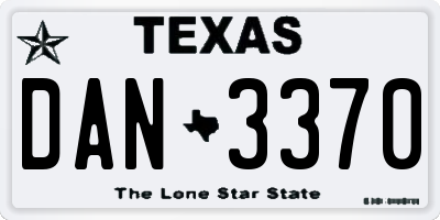 TX license plate DAN3370