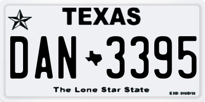TX license plate DAN3395