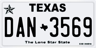 TX license plate DAN3569