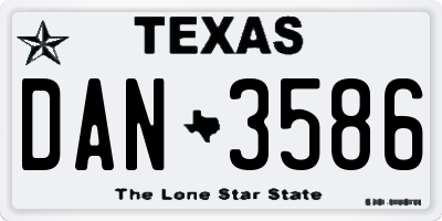 TX license plate DAN3586
