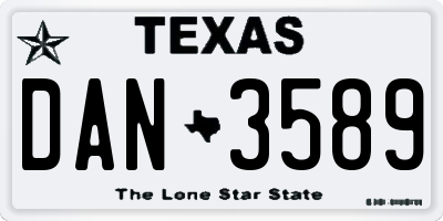 TX license plate DAN3589
