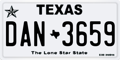 TX license plate DAN3659