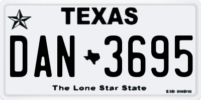 TX license plate DAN3695