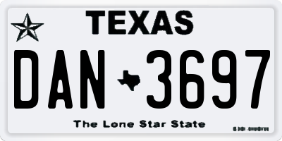 TX license plate DAN3697